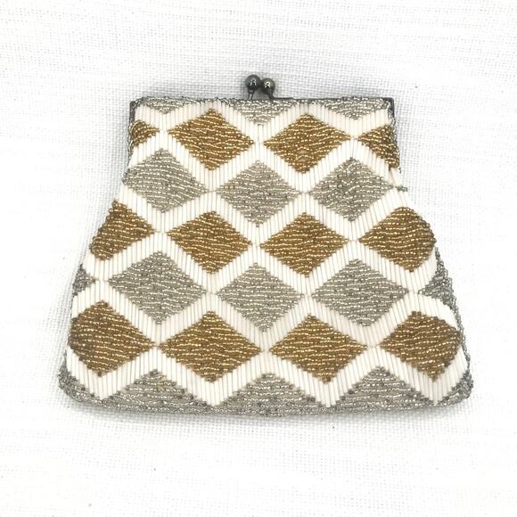 Vintage Beaded Sequin Party Clutches Hand Purse - Picture 1 of 6